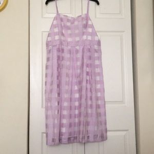 Modcloth Sweet Sunday purple and white Midi dress.